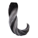 STARDUST Straight Machine Weft Balayage #B1B/Silver (Off Black x Silver) Hair Extensions