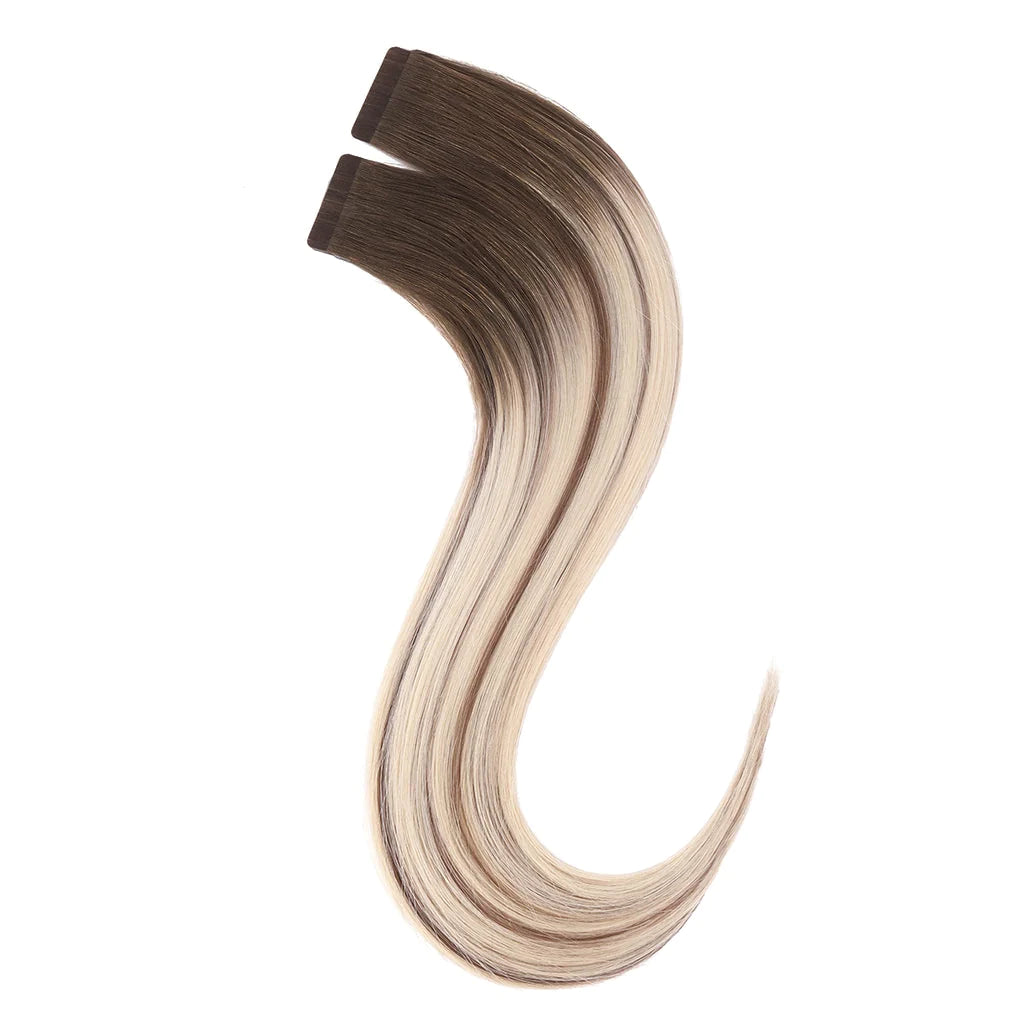 STARDUST Tape-In Color Balayage B2A/60 (Ash Brown/Platinum Blonde) Hair Extensions