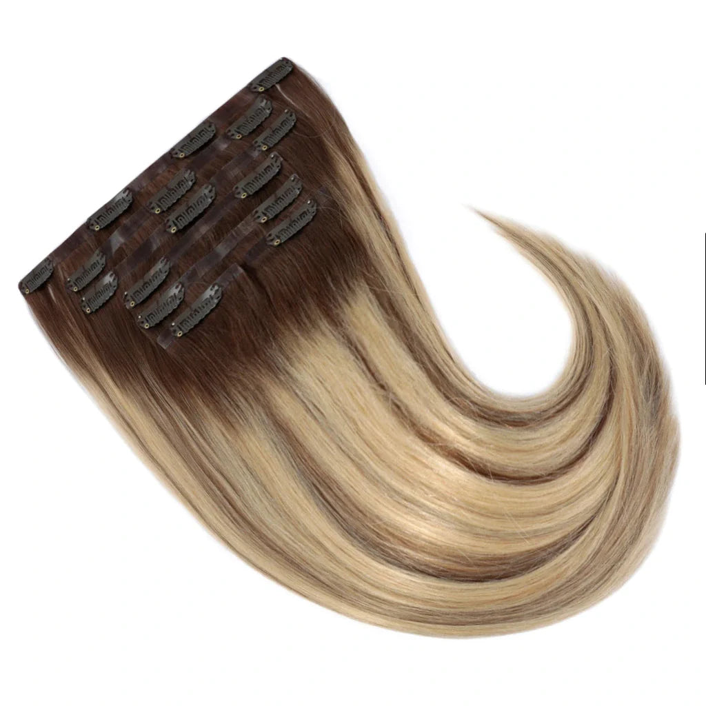 Clip In Color 8 613 Light Brown X ButteryBlonde Stardust Hair Extensions Stardust Hair Professional
